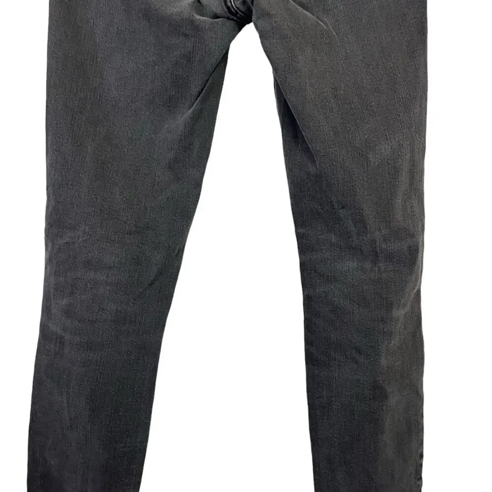 MADEWELL HIGH RISER Black Gray Wash SKINNY SKINNY Zip Fly Raw Hem Jeans sz 25